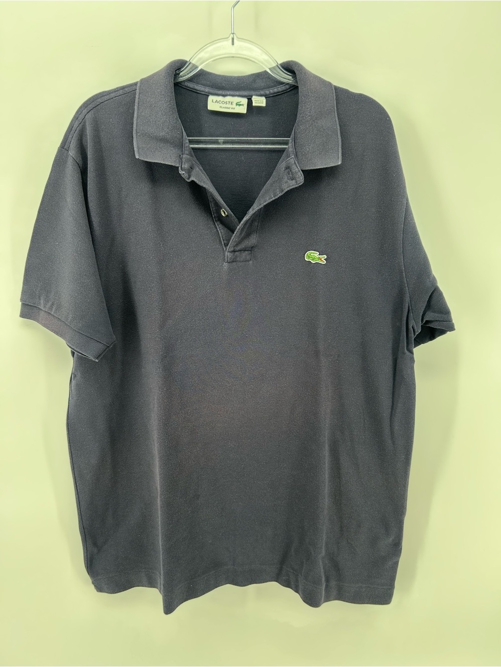 Lacoste Mens Size 6 XL Navy Blue Short Sleeve Crocodile Logo Classic Fit Polo